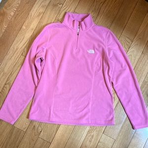 The North Face pink 1/4 zip fleece